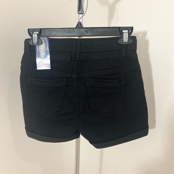 New Black Denim High Rise Shorts - Picture 4 of 6